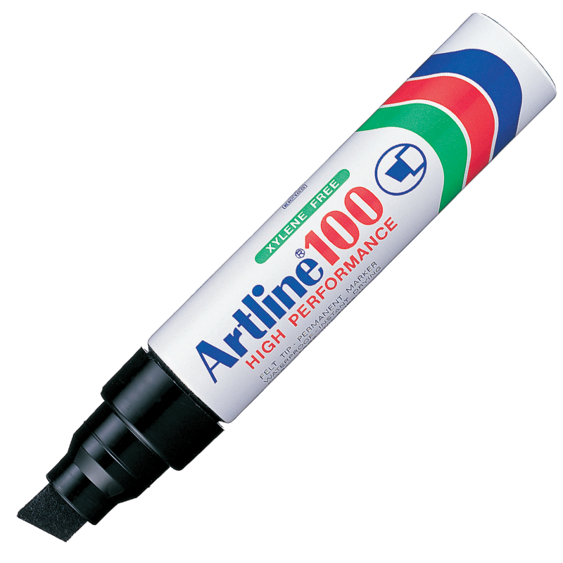 ปากกาเคมี Artline #100 หัวตัดจัมโบ้ (แพ็ค6ด้าม)