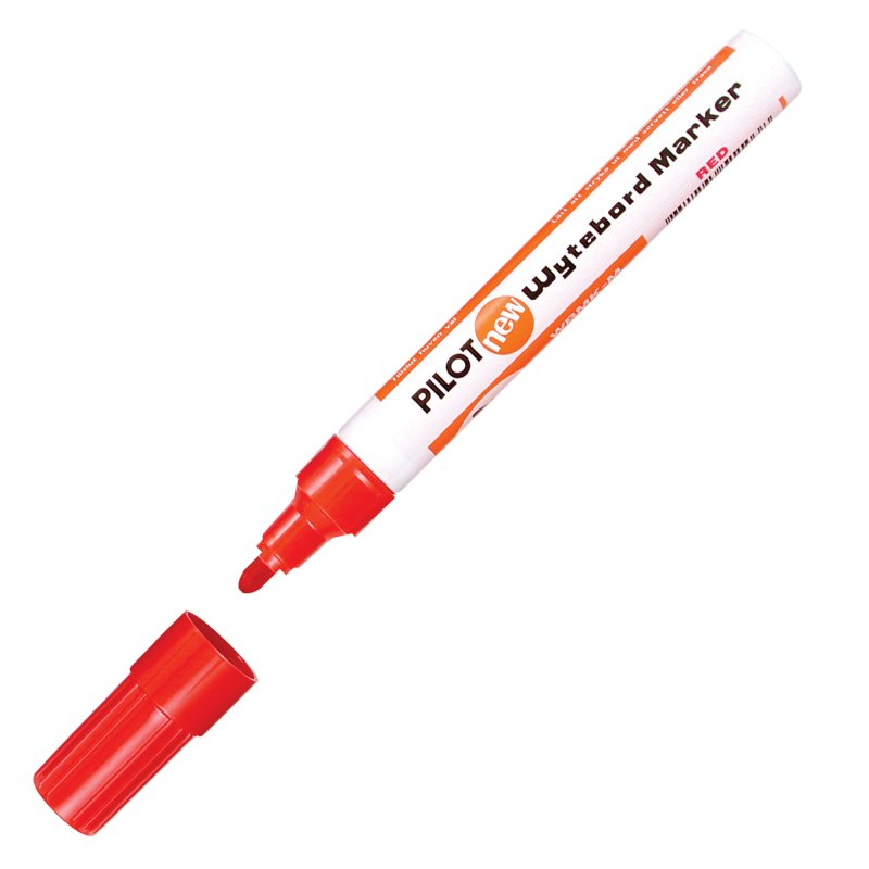 ปากกาไวท์บอร์ด Pilot หัวกลม สีแดง
