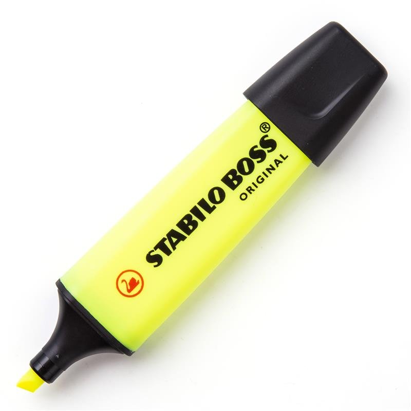 ปากกาสะท้อนแสง Stabilo boss สีเหลือง(ด้าม)
