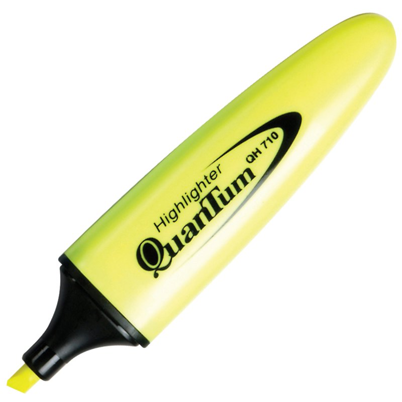 ปากกาสะท้อนแสง ควอนตั้ม สีเหลือง QH-710(ด้าม)