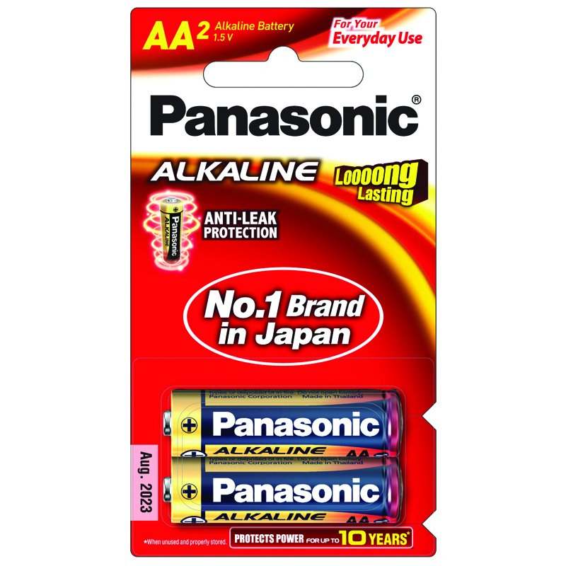 ถ่านอัลคาลาย Panasonic 2A 1.5V (แพ็ค2ก้อน)