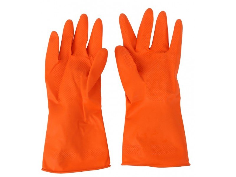 ถุงมือยางสีส้ม 4D S,M,L (โหล12ชิ้น)