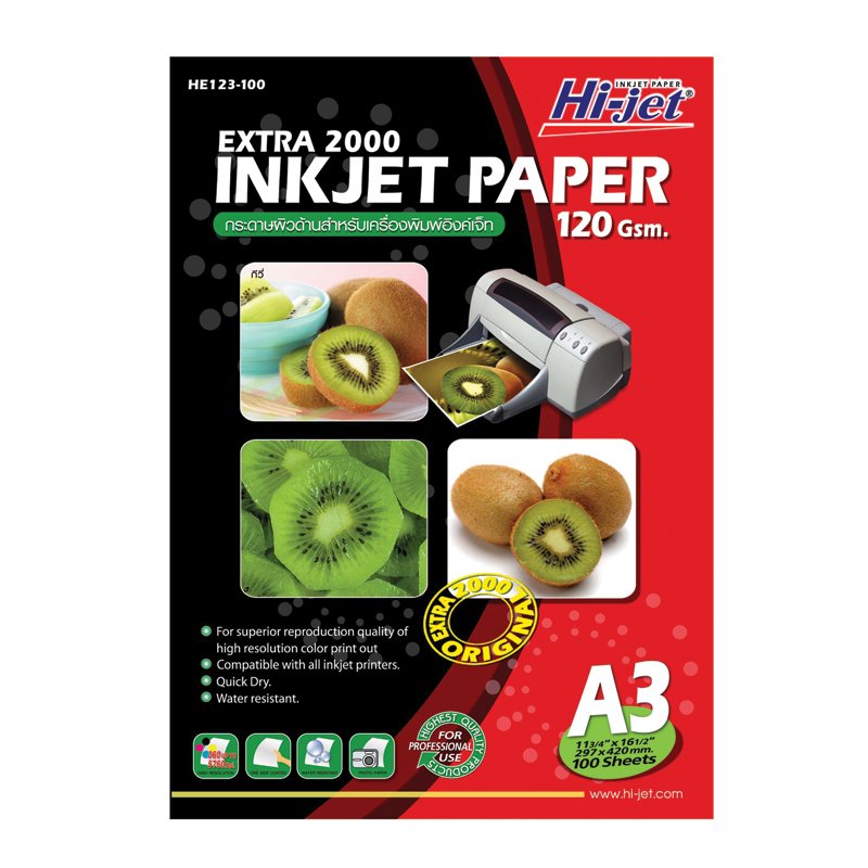IJ inkjet paper 120g A3เคลือบด้านกันน้ำ