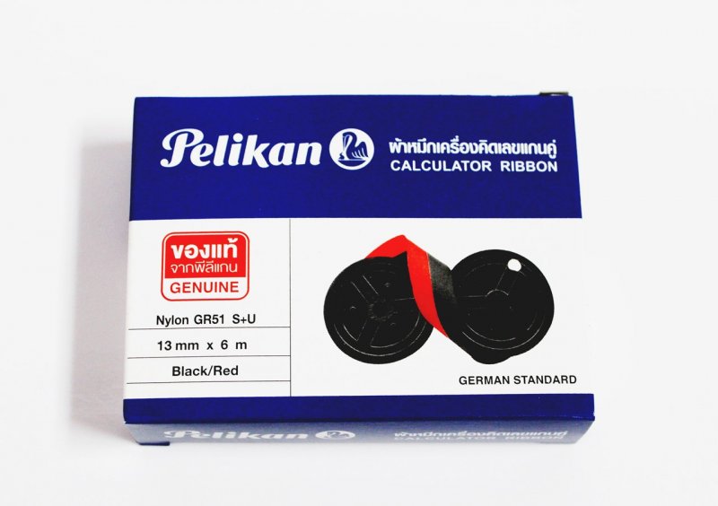 ผ้าหมึกเครื่องคิดเลข Pelikan GR 51 S+U ดำ-แดง (แพ็ค10กล่อง)