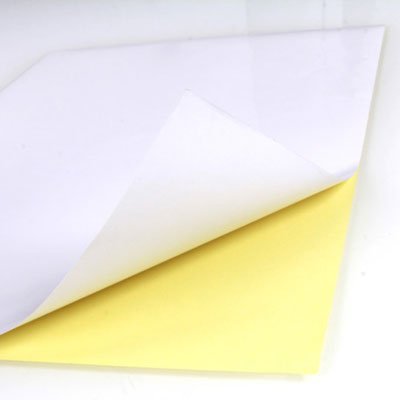  สติ๊กเกอร์กระดาษขาวด้าน 70x106cmหลังเหลือง (ห่อ10แผ่น)