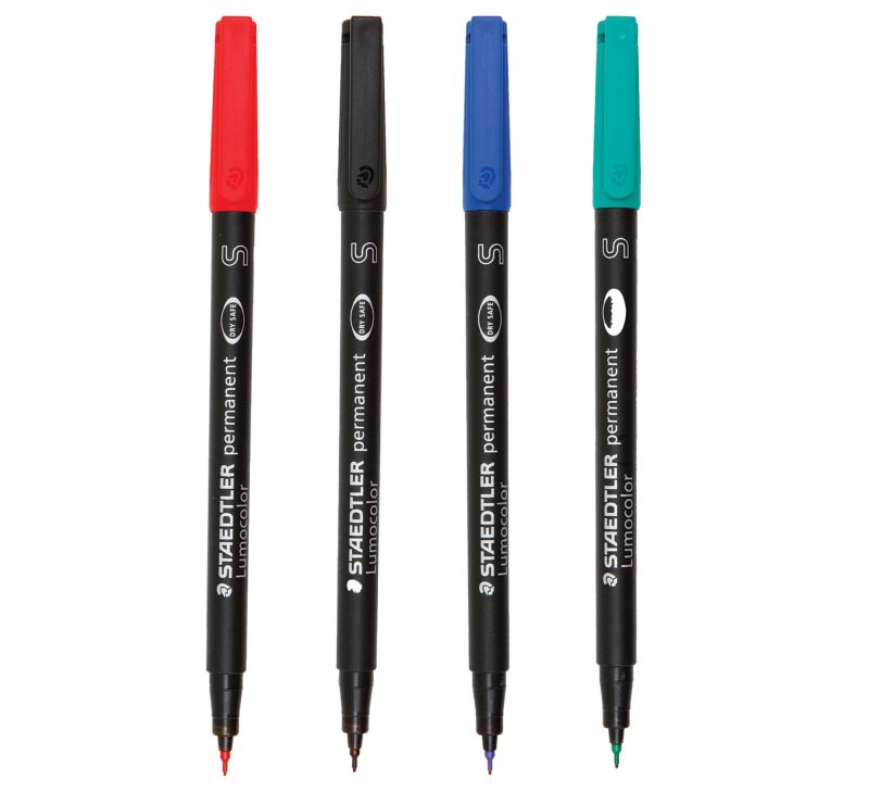 ปากกาเขียนแผ่นใส Staedtler 0.4 mmS ลบไม่ได้(ชุด4ด้าม)