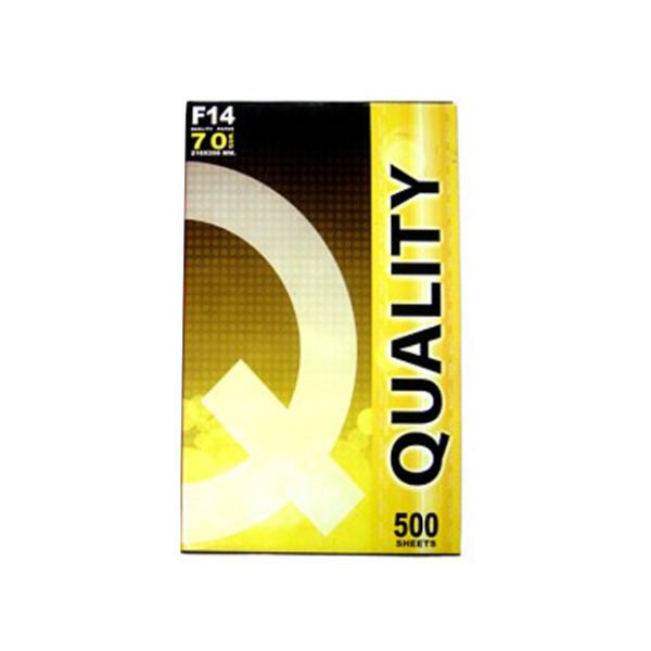 กระดาษถ่ายเอกสาร 70g F14 Quality เหลือง (แพ็ค5รีม)