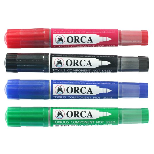 ปากกาเคมี 2 หัว ORCA สีเขียว(แพ็ค12ด้าม)