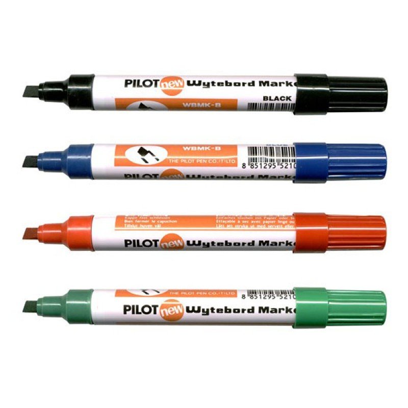 ปากกาไวท์บอร์ด Pilot หัวตัด สีดำ (แพ็ค12ด้าม)