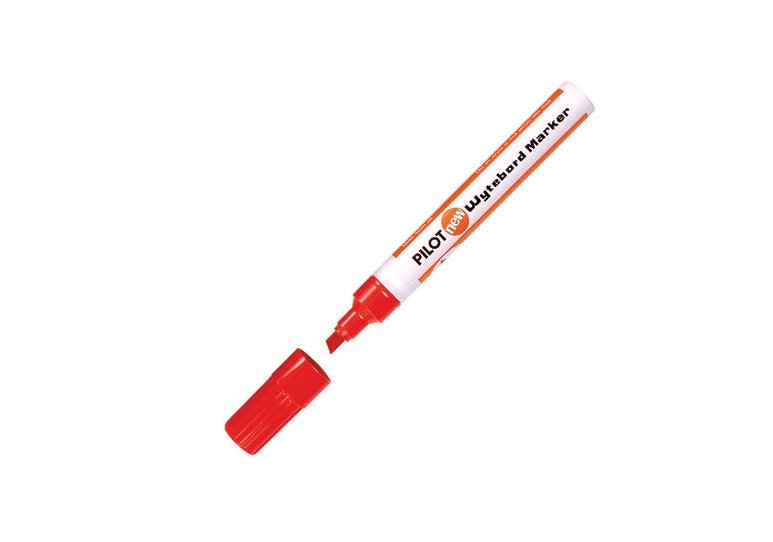 ปากกาไวท์บอร์ด Pilot หัวตัด สีแดง (แพ็ค12ด้าม)
