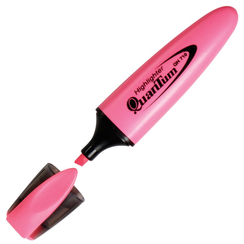 ปากกาสะท้อนแสง ควอนตั้ม สีชมพู QH-710(แพ็ค12ชิ้น)