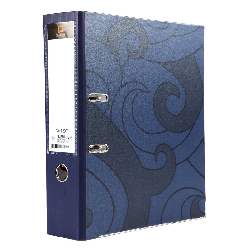 แฟ้มสันกว้าง 3 นิ้ว ตราช้าง #120F สีน้ำเงิน (กล่อง24เล่ม)