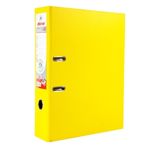 แฟ้มสันกว้าง ตราม้า #405 F 3นิ้ว สีเหลือง (กล่อง24เล่ม)