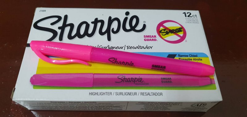 ปากกาสะท้อนแสง Sharpie สีชมพู (กล่อง12ด้าม)