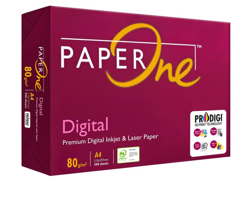 กระดาษถ่ายเอกสาร A4 PaperOne Digital A4 80 แกรม (5รีม/กล่อง) (รักษ์โลก)